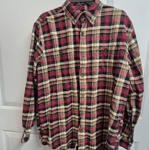Carhartt Trumbull Plaid Flannel Work Shirt Red/Black/Tan Men's Size Large